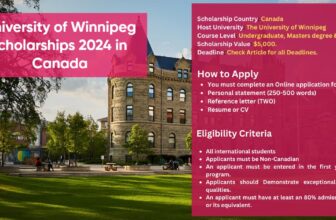 University of Winnipeg Scholarships 2024 in Canada