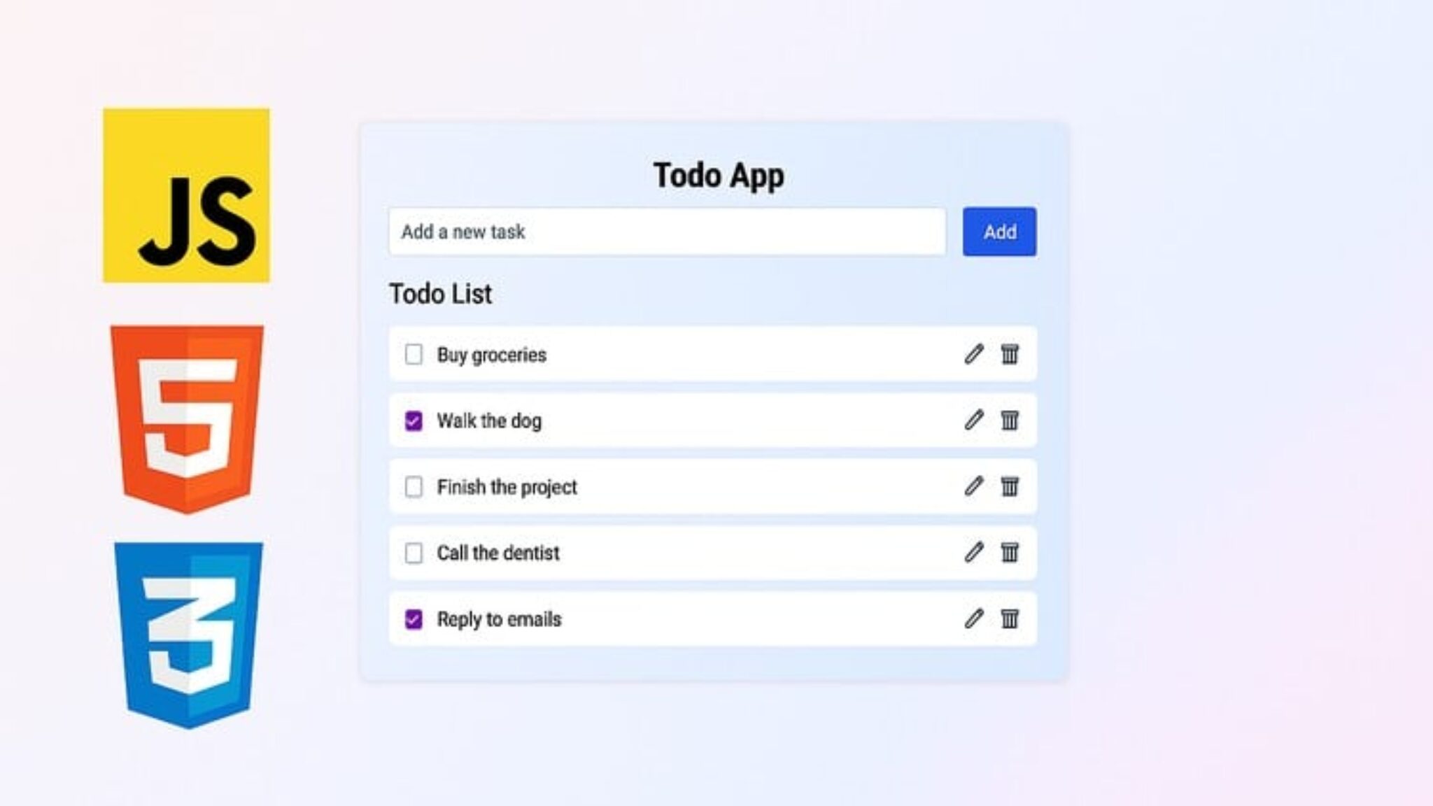 Todo App Project: Master JavaScript, HTML & CSS - Free Online Courses ...